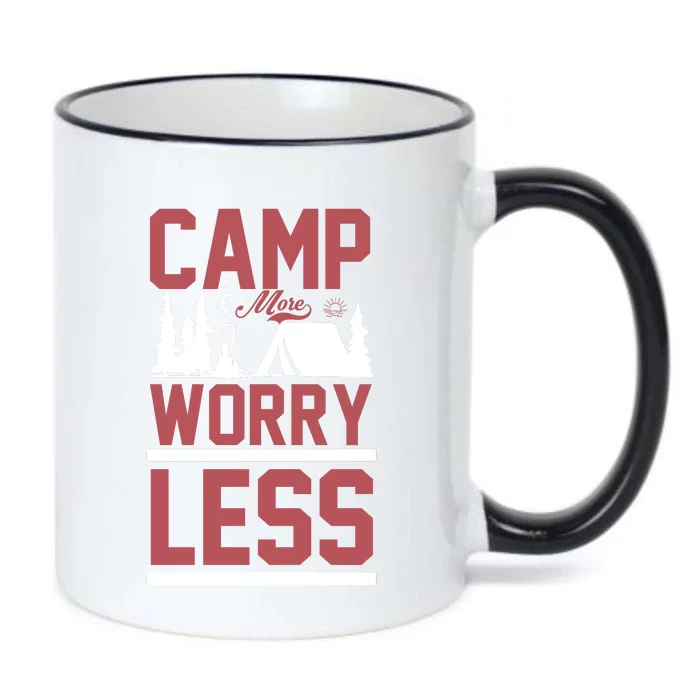 Camp More Worry Less Black Color Changing Mug