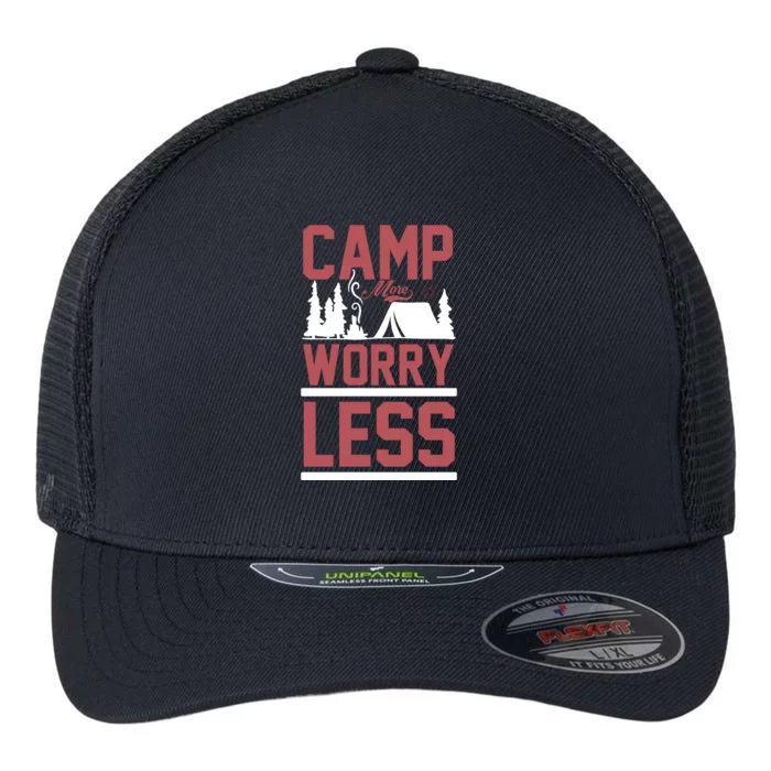 Camp More Worry Less Flexfit Unipanel Trucker Cap