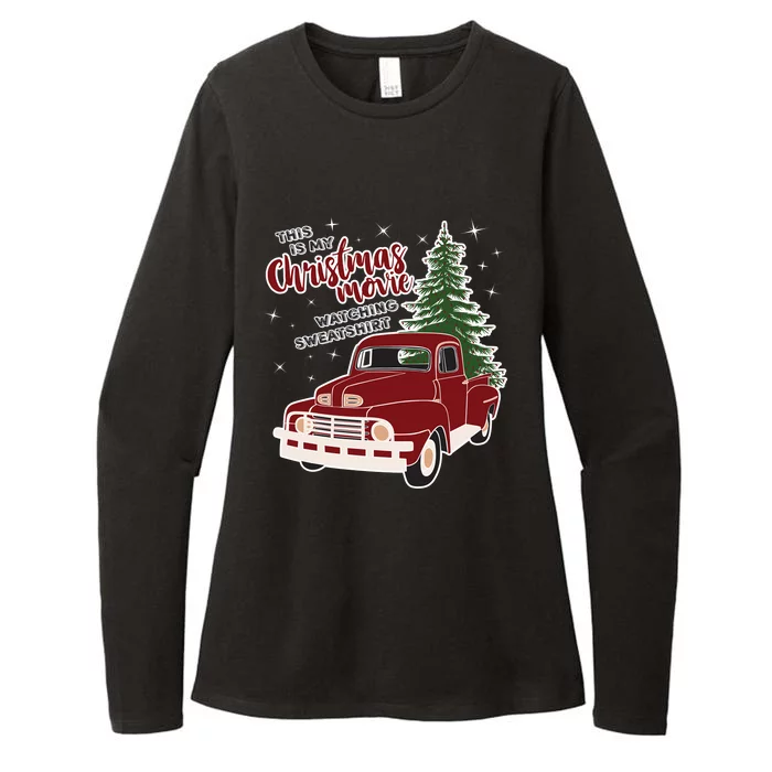 Christmas Movie Watching Gift For Adults Vintage Truck Womens CVC Long Sleeve Shirt