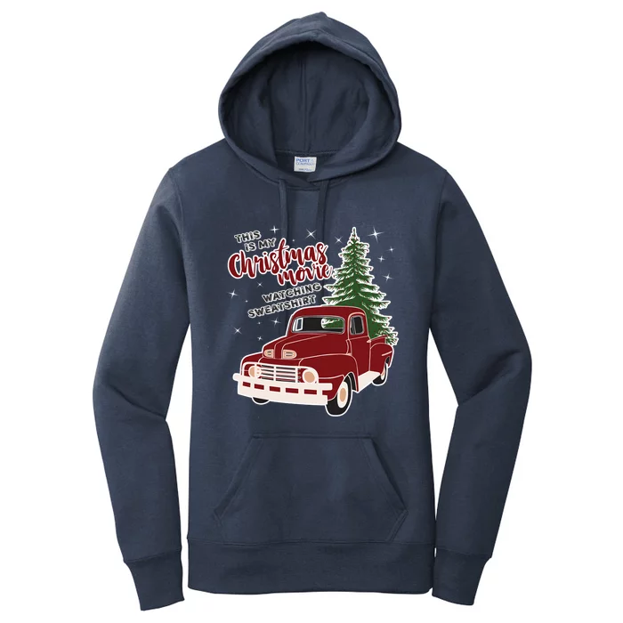 Christmas Movie Watching Gift For Adults Vintage Truck Women's Pullover Hoodie