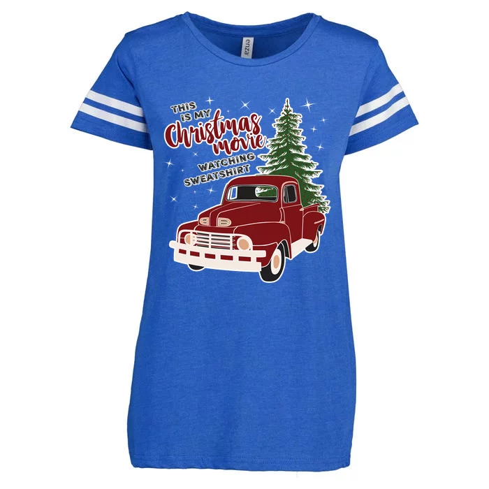 Christmas Movie Watching Gift For Adults Vintage Truck Enza Ladies Jersey Football T-Shirt