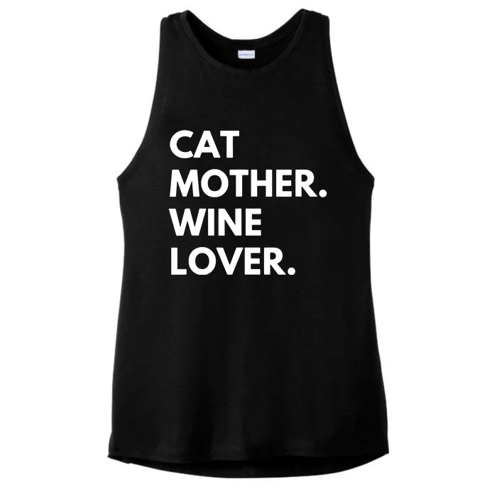 Cat Mother Wine Lover Funny Cat Owner Ladies Tri-Blend Wicking Tank