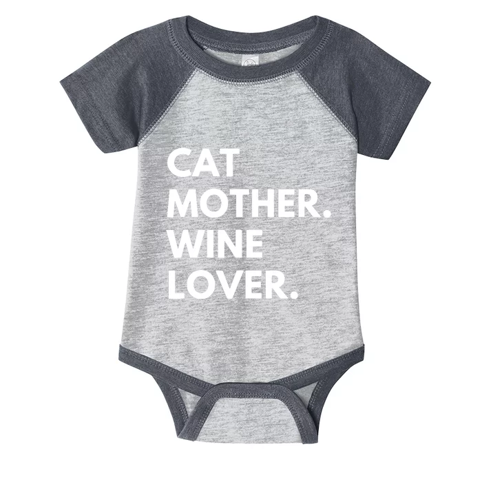 Cat Mother Wine Lover Funny Cat Owner Infant Baby Jersey Bodysuit