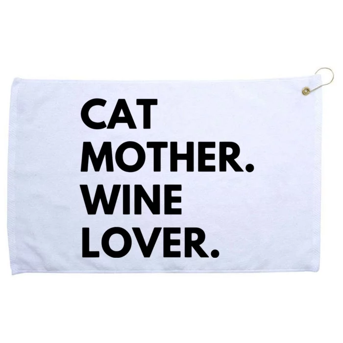 Cat Mother Wine Lover Funny Cat Owner Grommeted Golf Towel