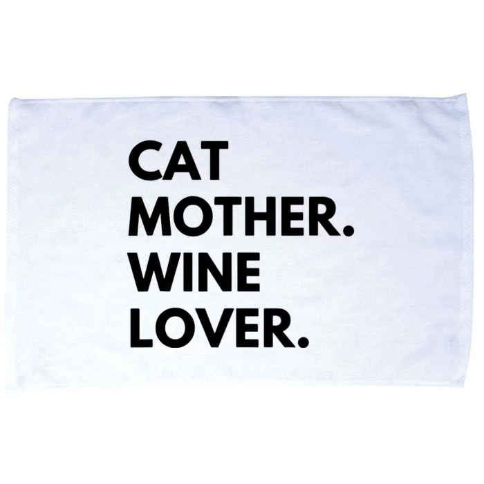 Cat Mother Wine Lover Funny Cat Owner Microfiber Hand Towel