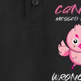 Cancer Messed With The Wrong Chick Cute Breast Cancer Gifts Dry Zone Grid Performance Polo