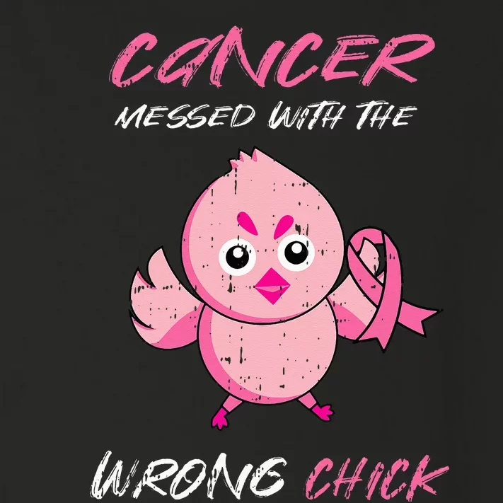 Cancer Messed With The Wrong Chick Cute Breast Cancer Gifts Toddler Long Sleeve Shirt