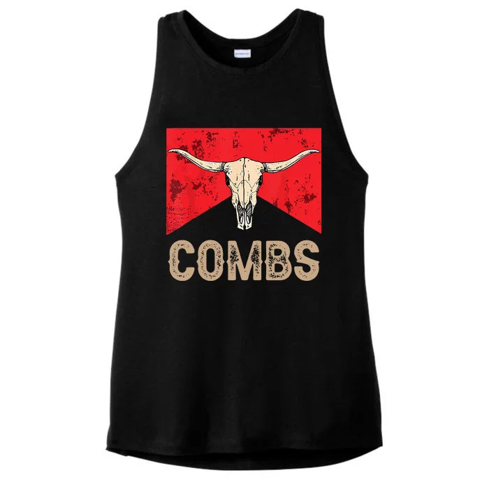 Country Music Western Cow Skull Cowboy Ladies Tri-Blend Wicking Tank