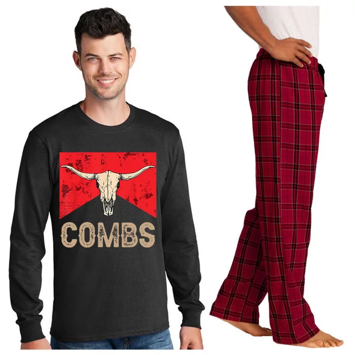 Country Music Western Cow Skull Cowboy Long Sleeve Pajama Set