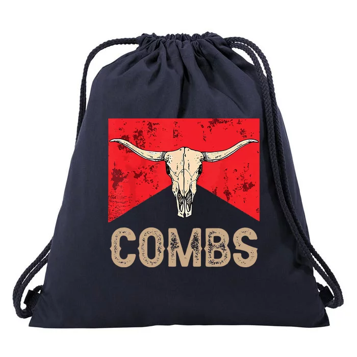 Country Music Western Cow Skull Cowboy Drawstring Bag