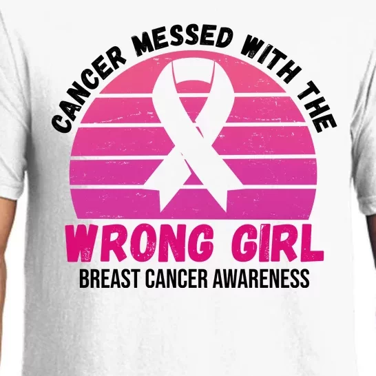 Cancer Messed With The Wrong Girl Breast Cancer Awareness Pajama Set