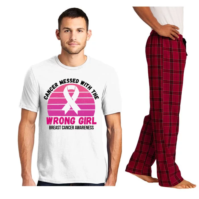 Cancer Messed With The Wrong Girl Breast Cancer Awareness Pajama Set