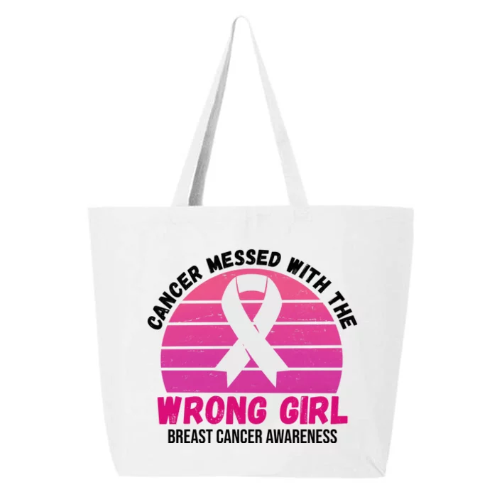 Cancer Messed With The Wrong Girl Breast Cancer Awareness 25L Jumbo Tote