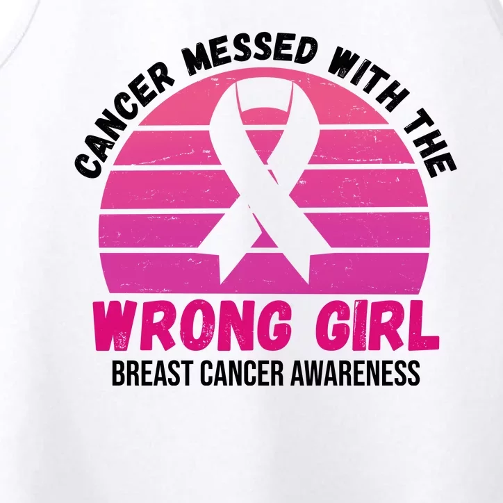 Cancer Messed With The Wrong Girl Breast Cancer Awareness Performance Tank