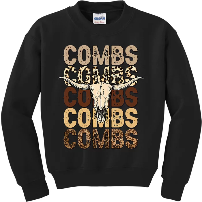 Country Music Western Cow Skull Cowboy Kids Sweatshirt