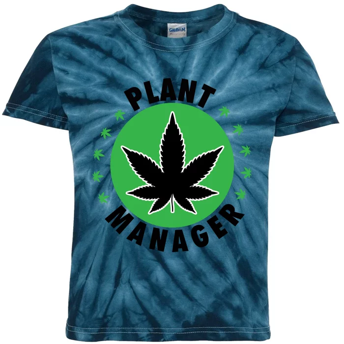 Cannabis Marijuana Weed Funny Plant Manager Smoke Stoner 420 Kids Tie-Dye T-Shirt