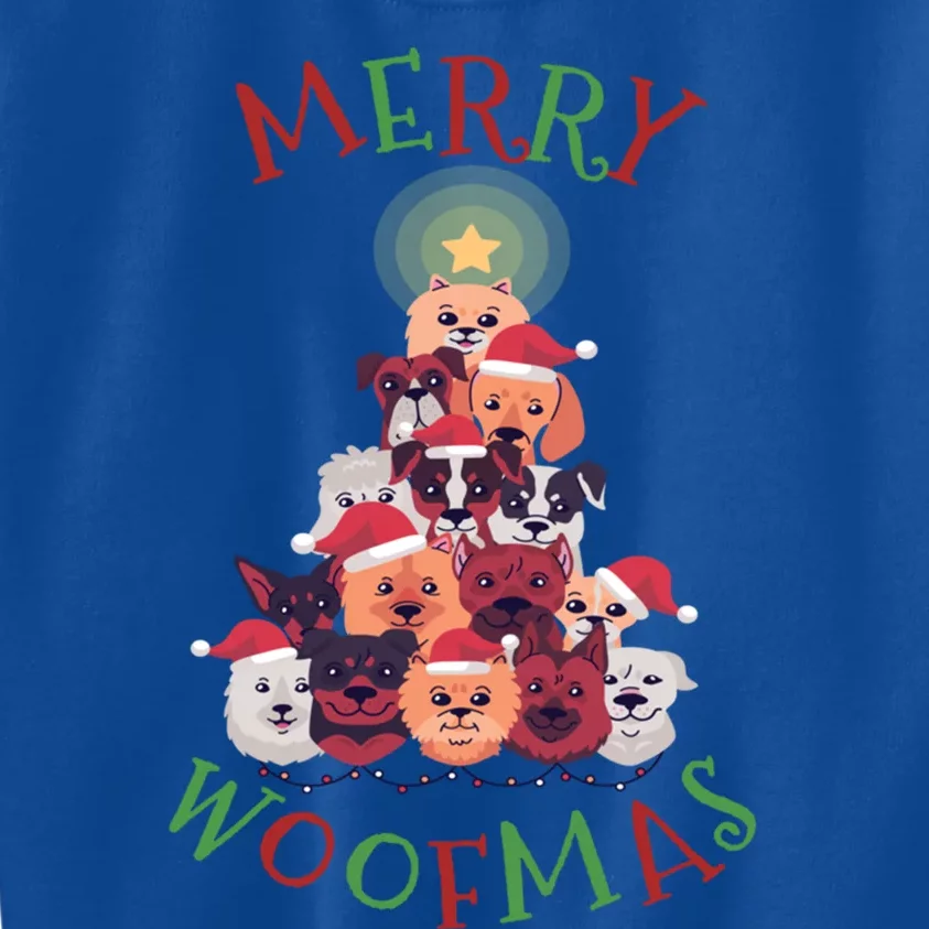 Cute Merry Woofmas Dog Xmas Tree Gift Kids Sweatshirt