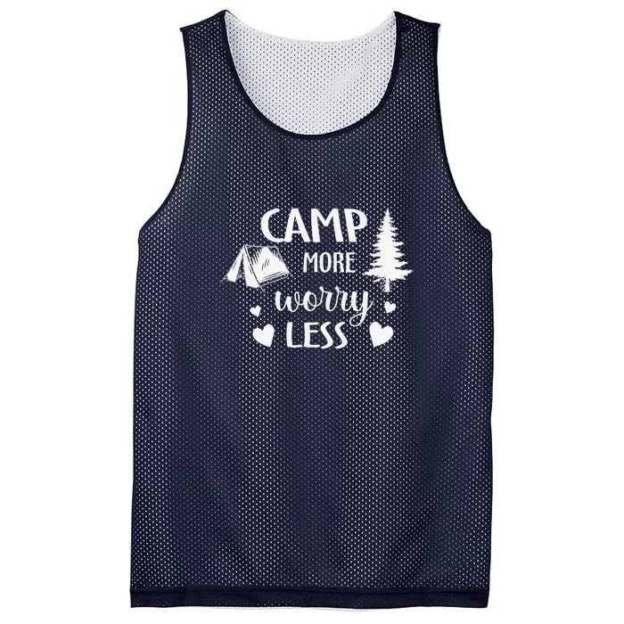 Camp More Worry Less Camping Lover Gift Wilderness Mesh Reversible Basketball Jersey Tank