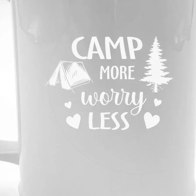 Camp More Worry Less Camping Lover Gift Wilderness Front & Back Beer Stein