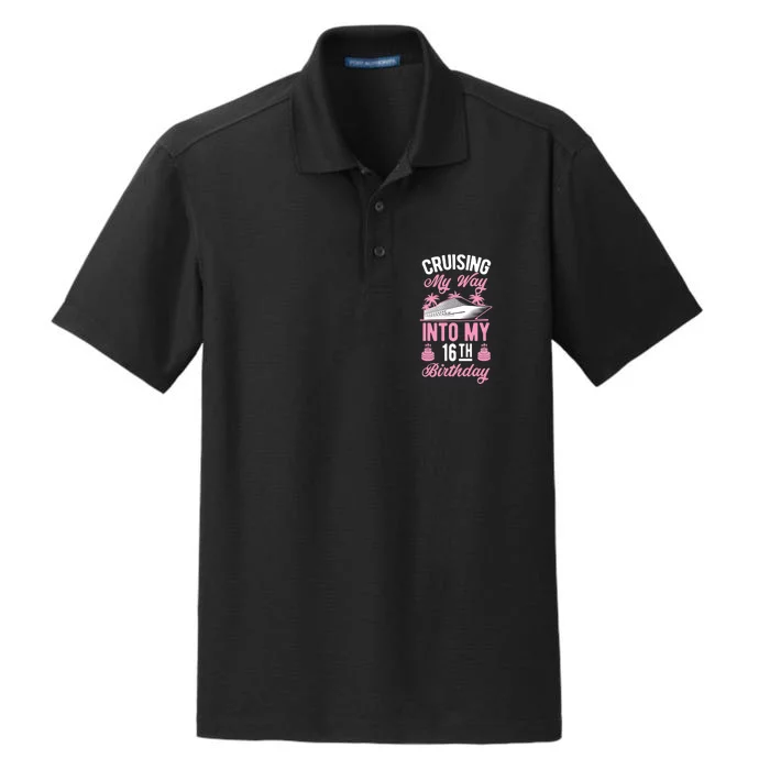 Cruising My Way Into My 16th Birthday Party Supply Vacation Dry Zone Grid Performance Polo