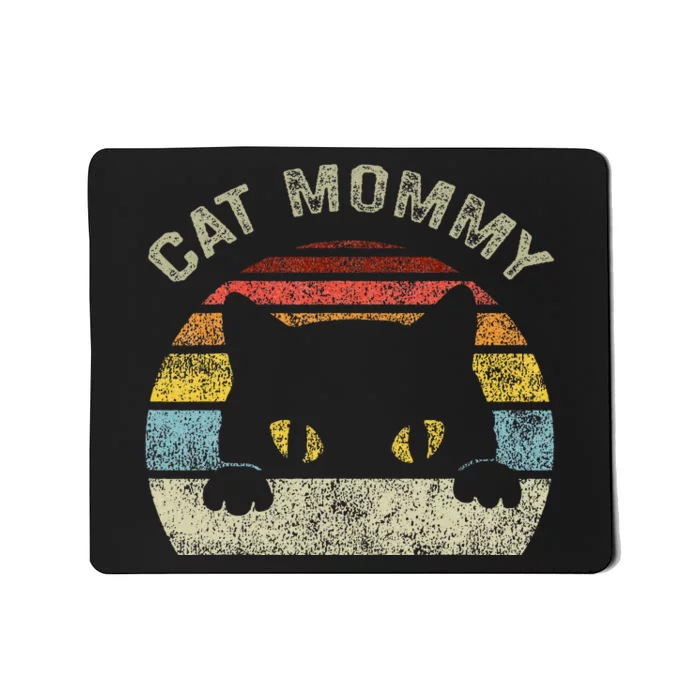 Cat Mommy Women Vintage Retro Black Cats Mom Mothers Day Mousepad