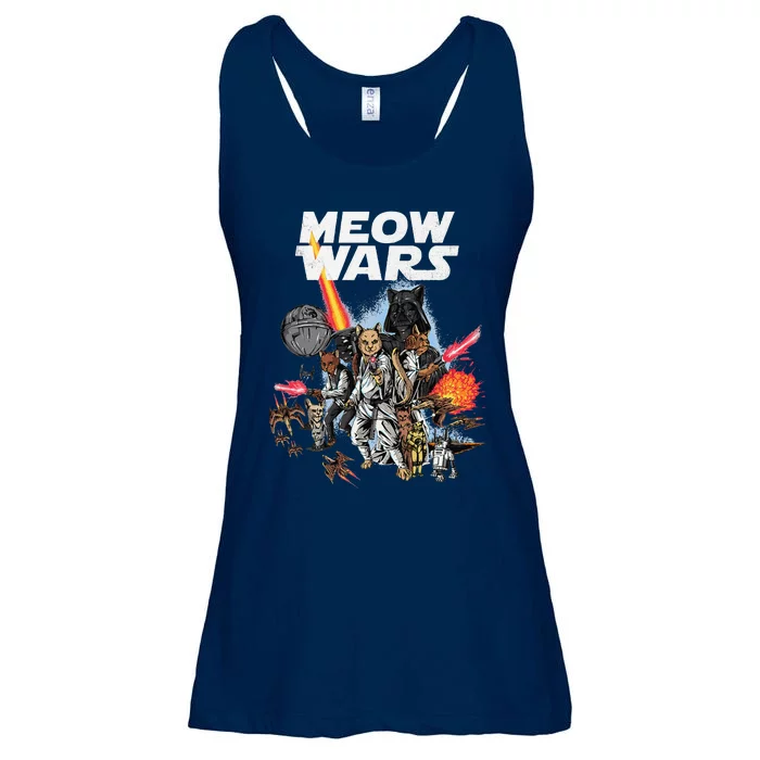 Cat Meow Wars Funny Cat Wars Cat Ladies Essential Flowy Tank