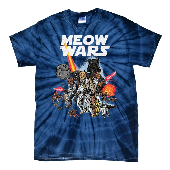 Cat Meow Wars Funny Cat Wars Cat Tie-Dye T-Shirt