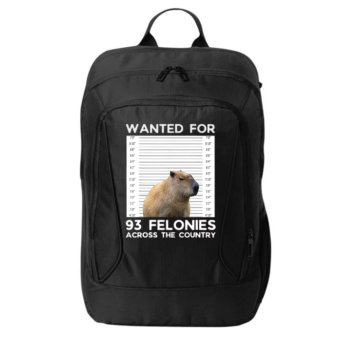 Capybara Mugshot Wanted For 93 Felonies Across The Country City Backpack