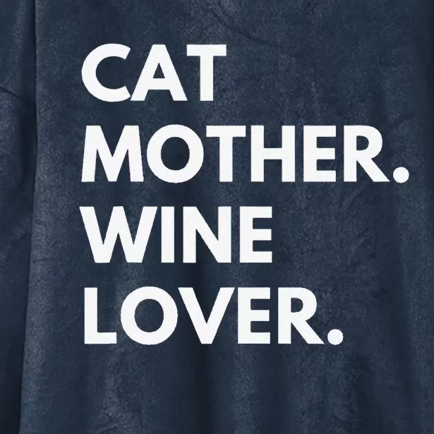 Cat Mother Wine Lover Funny Cat Owner Hooded Wearable Blanket