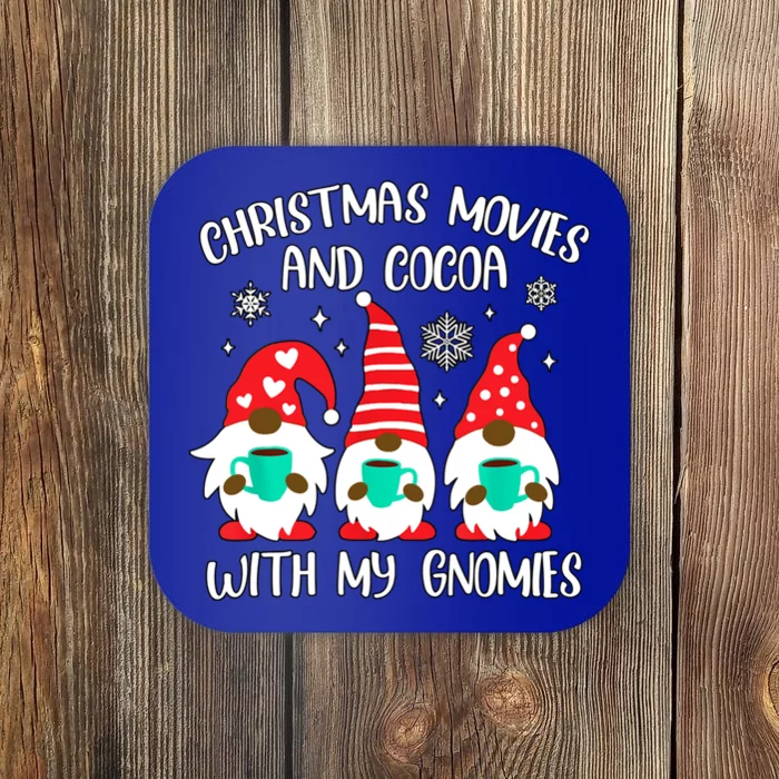 Christmas Movies With My Gnomies African American Gnome Great Gift Coaster