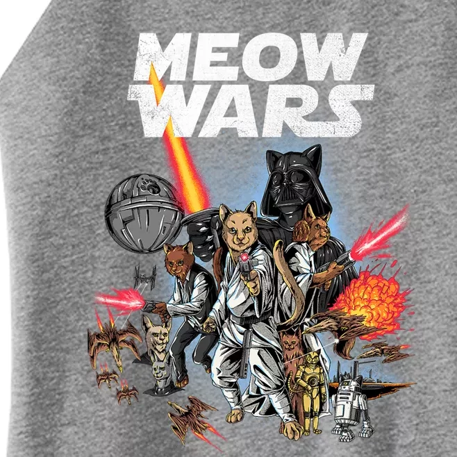 Cat Meow Wars Funny Cat Wars Cat Women’s Perfect Tri Rocker Tank