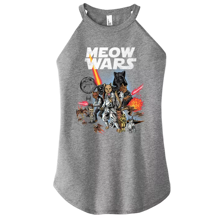 Cat Meow Wars Funny Cat Wars Cat Women’s Perfect Tri Rocker Tank