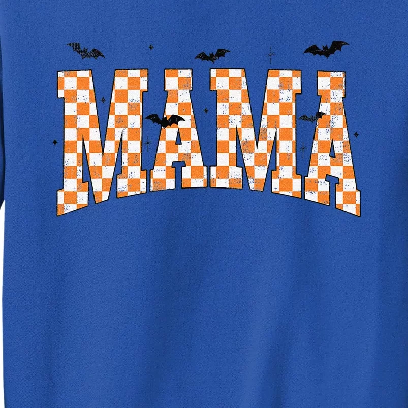 Checkerboard Mama With Spider Halloween Mama Spooky Vibes Gift Tall Sweatshirt