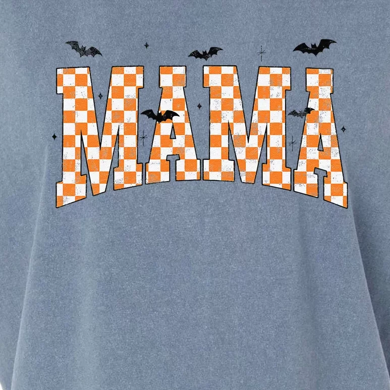 Checkerboard Mama With Spider Halloween Mama Spooky Vibes Gift Garment-Dyed Women's Muscle Tee