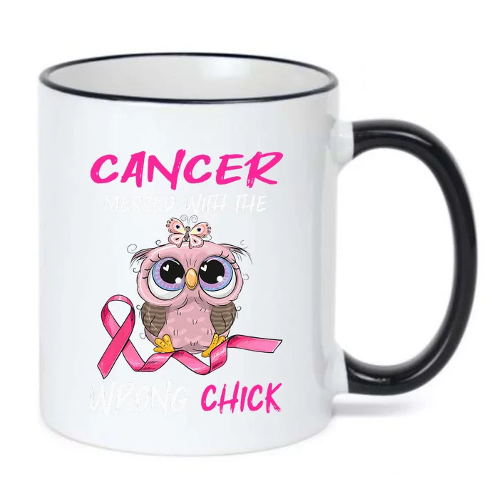 Cancer Messed With The Wrong Chick Cute Breast Cancer Gifts Black Color Changing Mug