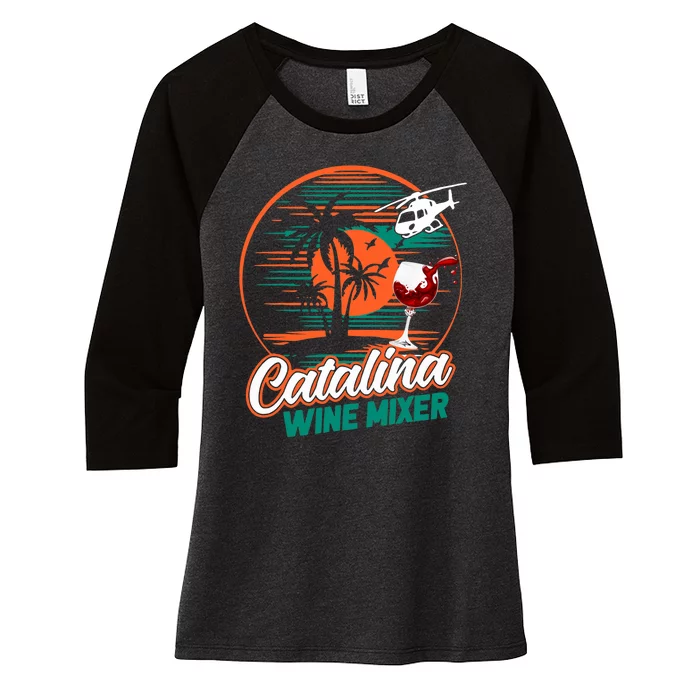 Ca.Talina Mixer Wine Women's Tri-Blend 3/4-Sleeve Raglan Shirt