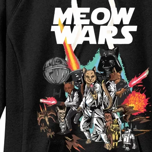 Cat Meow Wars Funny Cat Wars Cat Women's Fleece Hoodie