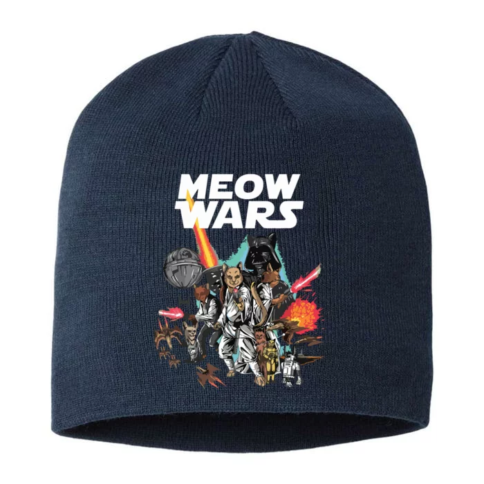 Cat Meow Wars Funny Cat Wars Cat 8 1/2in Sustainable Knit Beanie