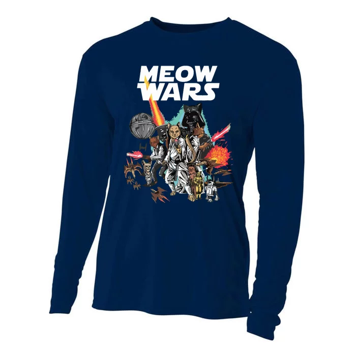 Cat Meow Wars Funny Cat Wars Cat Cooling Performance Long Sleeve Crew