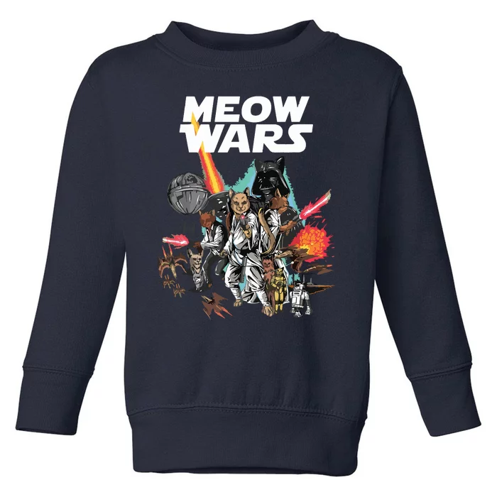 Cat Meow Wars Funny Cat Wars Cat Toddler Sweatshirt