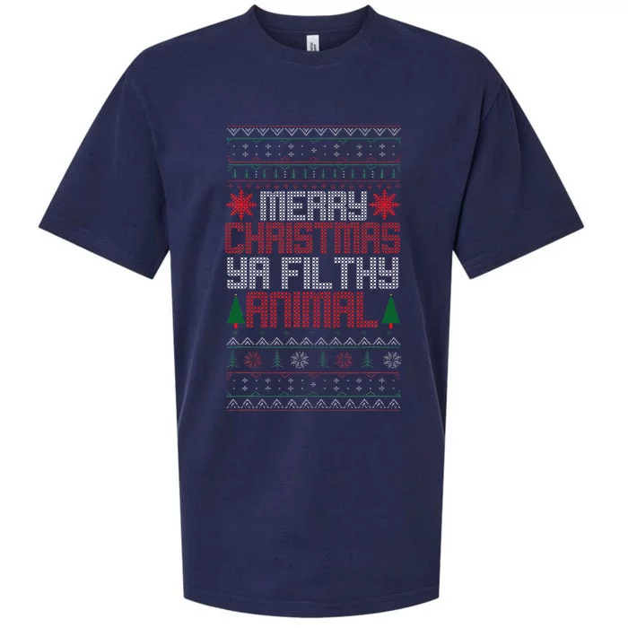 Christmas Merry Xmas Ya Filthy Animal Meme Lol Ugly Xmas Sueded Cloud Jersey T-Shirt