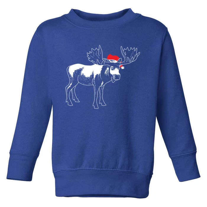 Christmas Moose Xmas Deer Animal Fan Hilarious Gift Toddler Sweatshirt