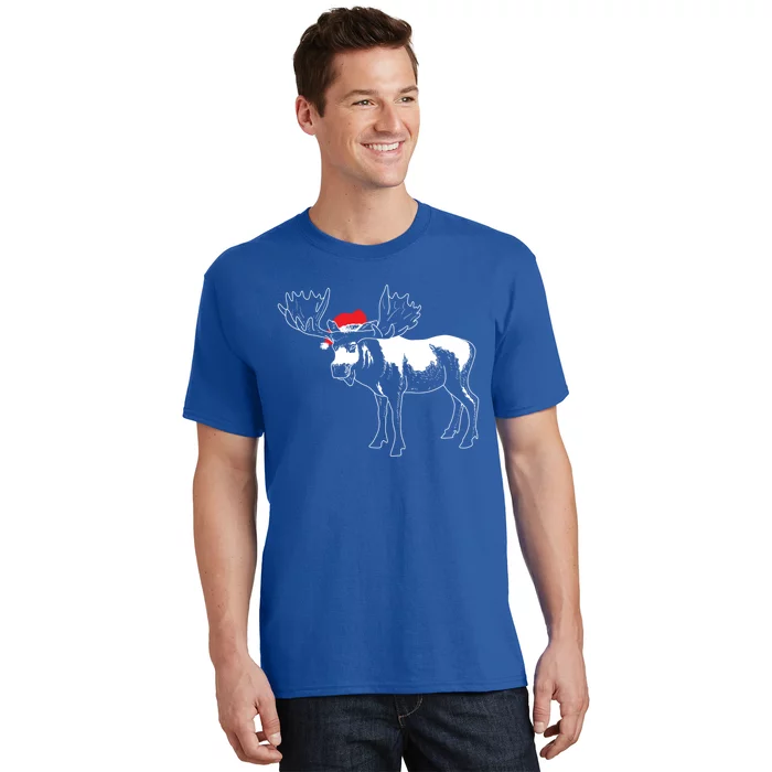 Christmas Moose Xmas Deer Animal Fan Hilarious Gift T-Shirt