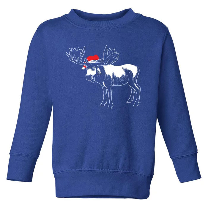 Christmas Moose Xmas Deer Animal Fan Hilarious Gift Toddler Sweatshirt