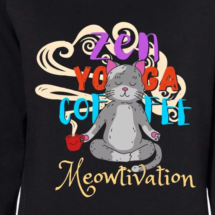 Cat Meditation Zen Yoga Coffee Cat Lovers Yoga Namaste Gift Funny Gift Womens California Wash Sweatshirt