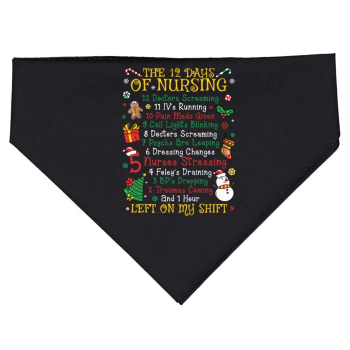 Christmas Nurse 12 Days Of Nursing USA-Made Doggie Bandana