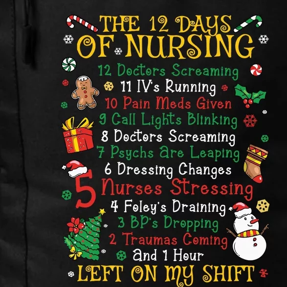 Christmas Nurse 12 Days Of Nursing Daily Commute Backpack