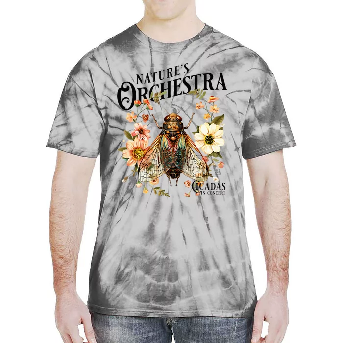 Cicada Nature 2024 Bug Lover Country Flowers Tie-Dye T-Shirt