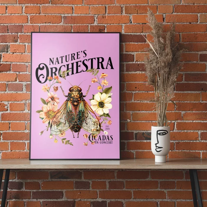 Cicada Nature 2024 Bug Lover Country Flowers Poster