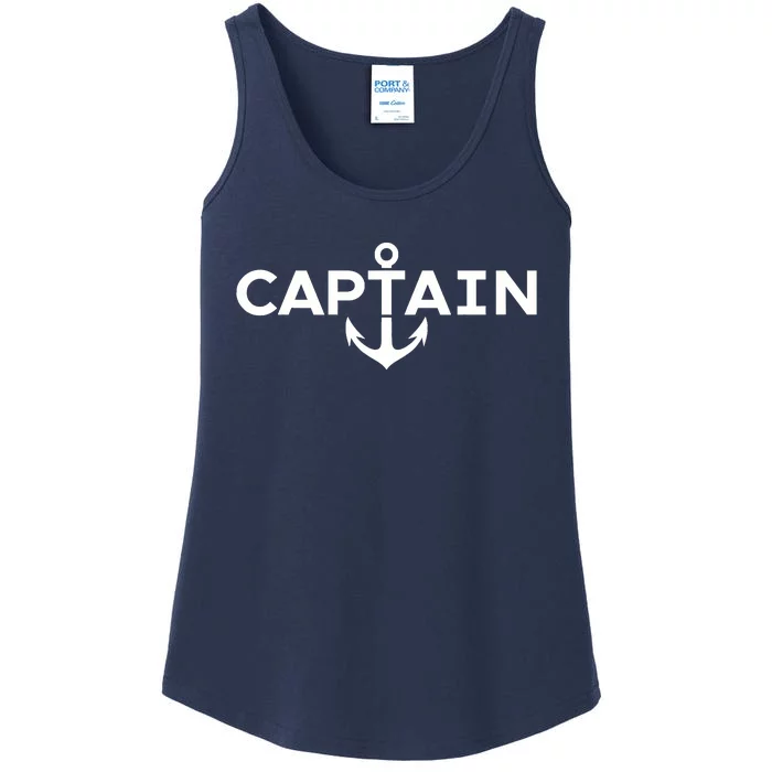 CAPTAIN NAUTICAL ANCHOR BOATER SAILOR YACHTING BOAT OWNER Ladies Essential Tank